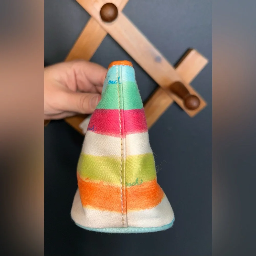 VINTAGE Coach Hampton Watercolor Stripe Zip Top Cosmetic bag (2006) -NWT- - Picture 5 of 9